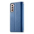 For Samsung Galaxy S21+ 5G Stitching Multi-card Zipper Wallet Leather Phone Case with Short Strap(Dark Blue) - 3