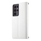For Samsung Galaxy S21 Ultra 5G Stitching Multi-card Zipper Wallet Leather Phone Case with Short Strap(White) - 3