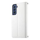 For Samsung Galaxy S21 FE 5G Stitching Multi-card Zipper Wallet Leather Phone Case with Short Strap(White) - 3