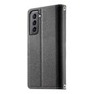 For Samsung Galaxy S21 5G Stitching Multi-card Zipper Wallet Leather Phone Case with Short Strap(Black) - 3