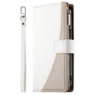 For Samsung Galaxy S20+ Stitching Multi-card Zipper Wallet Leather Phone Case with Short Strap(White) - 2