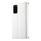 For Samsung Galaxy S20+ Stitching Multi-card Zipper Wallet Leather Phone Case with Short Strap(White) - 3
