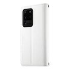 For Samsung Galaxy S20 Ultra Stitching Multi-card Zipper Wallet Leather Phone Case with Short Strap(White) - 3