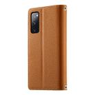 For Samsung Galaxy S20 FE Stitching Multi-card Zipper Wallet Leather Phone Case with Short Strap(Brown) - 3