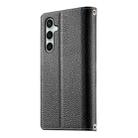 For Samsung Galaxy S25 FE 5G Stitching Multi-card Zipper Wallet Leather Phone Case with Short Strap(Black) - 3
