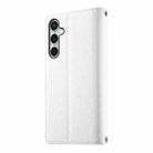 For Samsung Galaxy S25 FE 5G Stitching Multi-card Zipper Wallet Leather Phone Case with Short Strap(White) - 3