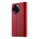 For Realme 11 5G / 11x / C67 5G / Narzo 60x Stitching Multi-card Zipper Wallet Leather Phone Case with Short Strap(Red) - 3