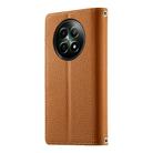 For Realme 12 5G / 12x 5G / C65 5G Stitching Multi-card Zipper Wallet Leather Phone Case with Short Strap(Brown) - 3