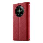 For Realme 12 5G / 12x 5G / C65 5G Stitching Multi-card Zipper Wallet Leather Phone Case with Short Strap(Red) - 3