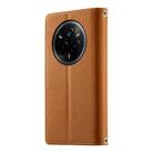 For Realme 14 Pro Stitching Multi-card Zipper Wallet Leather Phone Case with Short Strap(Brown) - 3