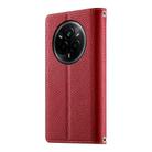 For Realme 14 Pro Stitching Multi-card Zipper Wallet Leather Phone Case with Short Strap(Red) - 3