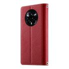 For Realme 14 Pro+ Stitching Multi-card Zipper Wallet Leather Phone Case with Short Strap(Red) - 3