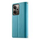 For Realme 14 / Realme P3 5G Stitching Multi-card Zipper Wallet Leather Phone Case with Short Strap(Blue) - 3