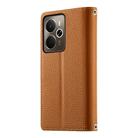 For Realme 14 / Realme P3 5G Stitching Multi-card Zipper Wallet Leather Phone Case with Short Strap(Brown) - 3
