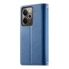 For Realme 14 / Realme P3 5G Stitching Multi-card Zipper Wallet Leather Phone Case with Short Strap(Dark Blue) - 3