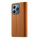 For Realme C63 4G / C61 4G Global / India Stitching Multi-card Zipper Wallet Leather Phone Case with Short Strap(Brown) - 3