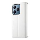 For Realme C63 4G / C61 4G Global / India Stitching Multi-card Zipper Wallet Leather Phone Case with Short Strap(White) - 3