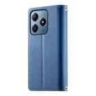 For Realme C63 4G / C61 4G Global / India Stitching Multi-card Zipper Wallet Leather Phone Case with Short Strap(Dark Blue) - 3