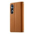 For Realme C65 4G Global Stitching Multi-card Zipper Wallet Leather Phone Case with Short Strap(Brown) - 3