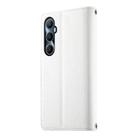 For Realme C65 4G Global Stitching Multi-card Zipper Wallet Leather Phone Case with Short Strap(White) - 3