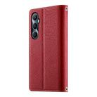 For Realme C65 4G Global Stitching Multi-card Zipper Wallet Leather Phone Case with Short Strap(Red) - 3