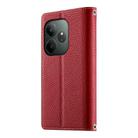 For Realme GT 6 / GT Neo6 / GT Neo6 SE Stitching Multi-card Zipper Wallet Leather Phone Case with Short Strap(Red) - 3