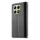 For Xiaomi 14T Stitching Multi-card Zipper Wallet Leather Phone Case with Short Strap(Black) - 3
