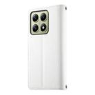 For Xiaomi 14T Stitching Multi-card Zipper Wallet Leather Phone Case with Short Strap(White) - 3