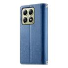 For Xiaomi 14T Stitching Multi-card Zipper Wallet Leather Phone Case with Short Strap(Dark Blue) - 3