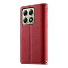 For Xiaomi 14T Stitching Multi-card Zipper Wallet Leather Phone Case with Short Strap(Red) - 3