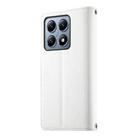 For Xiaomi 14T Pro Stitching Multi-card Zipper Wallet Leather Phone Case with Short Strap(White) - 3