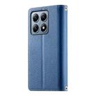 For Xiaomi 14T Pro Stitching Multi-card Zipper Wallet Leather Phone Case with Short Strap(Dark Blue) - 3