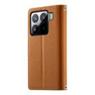 For Xiaomi 15 Pro Stitching Multi-card Zipper Wallet Leather Phone Case with Short Strap(Brown) - 3
