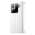 For Xiaomi 15 Pro Stitching Multi-card Zipper Wallet Leather Phone Case with Short Strap(White) - 3