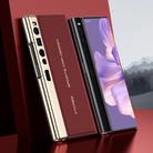For Huawei Mate Xs 2 GKK Electroplated Plain Leather Flip Folding Phone Case(Red) - 1