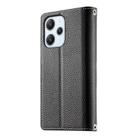 For Redmi 12 4G / 5G / Note 12R Stitching Multi-card Zipper Wallet Leather Phone Case with Short Strap(Black) - 3
