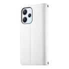 For Redmi 12 4G / 5G / Note 12R Stitching Multi-card Zipper Wallet Leather Phone Case with Short Strap(White) - 3