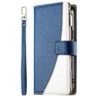 For Redmi 12 4G / 5G / Note 12R Stitching Multi-card Zipper Wallet Leather Phone Case with Short Strap(Dark Blue) - 2