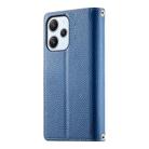 For Redmi 12 4G / 5G / Note 12R Stitching Multi-card Zipper Wallet Leather Phone Case with Short Strap(Dark Blue) - 3
