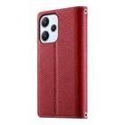 For Redmi 12 4G / 5G / Note 12R Stitching Multi-card Zipper Wallet Leather Phone Case with Short Strap(Red) - 3
