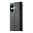 For Redmi 13 4G / 5G / Xiaomi Poco M6 4G Stitching Multi-card Zipper Wallet Leather Phone Case with Short Strap(Black) - 3
