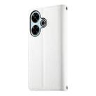 For Redmi 13 4G / 5G / Xiaomi Poco M6 4G Stitching Multi-card Zipper Wallet Leather Phone Case with Short Strap(White) - 3
