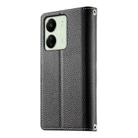 For Redmi 13C 4G / 5G / 13R / Xiaomi Poco C65 Stitching Multi-card Zipper Wallet Leather Phone Case with Short Strap(Black) - 3