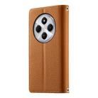 For Redmi 14C 4G / 14R / A4 5G / A3 Pro Stitching Multi-card Zipper Wallet Leather Phone Case with Short Strap(Brown) - 3