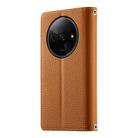 For Redmi A3 / Xiaomi Poco C61 Stitching Multi-card Zipper Wallet Leather Phone Case with Short Strap(Brown) - 3
