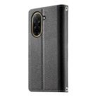 For Redmi A5 4G 171.7mm / Xiaomi Poco C71 Stitching Multi-card Zipper Wallet Leather Phone Case with Short Strap(Black) - 3