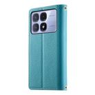 For Redmi K70 Ultra Stitching Multi-card Zipper Wallet Leather Phone Case with Short Strap(Blue) - 3