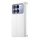 For Redmi K70 Ultra Stitching Multi-card Zipper Wallet Leather Phone Case with Short Strap(White) - 3