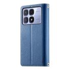 For Redmi K70 Ultra Stitching Multi-card Zipper Wallet Leather Phone Case with Short Strap(Dark Blue) - 3