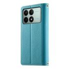 For Redmi K70E / Xiaomi Poco X6 Pro Stitching Multi-card Zipper Wallet Leather Phone Case with Short Strap(Blue) - 3